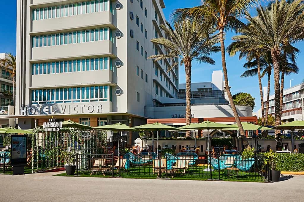 The Café Americano restaurant at Ocean Drive